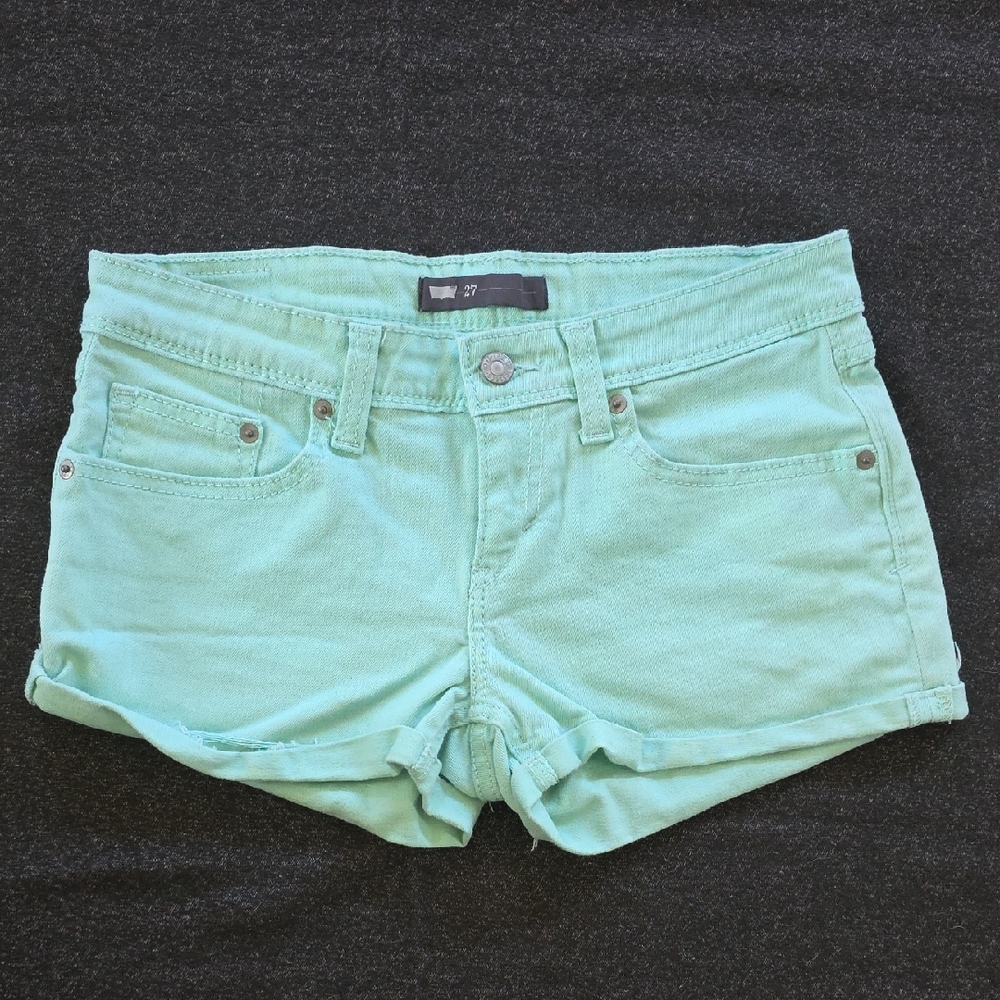 Levi's Mint Green Denim Shorts